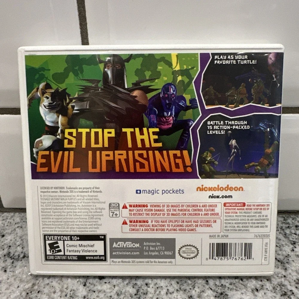Nickelodeon‎ Teenage Mutant Ninja Turtles TMNT (Nintendo 3DS, 2013) 2D & 3D